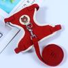 New Small Pet Outdoor Leash, Dog and Cat Clothes, Chest and Back Straps, Vest Style Cartoon Bear Leash