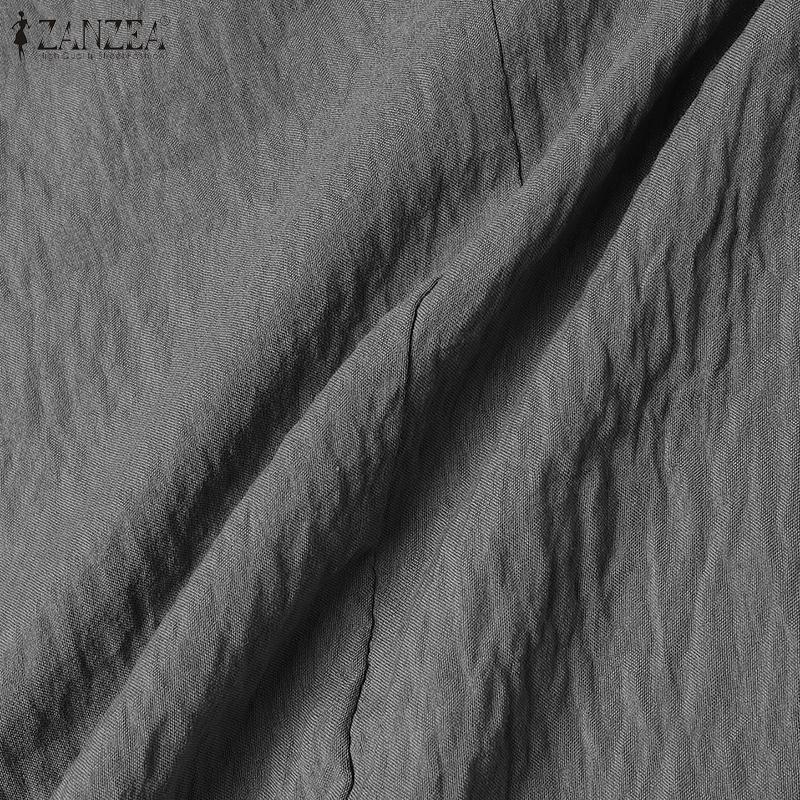 ZANZEA Женские летние свободные прямые плиссированные брюки