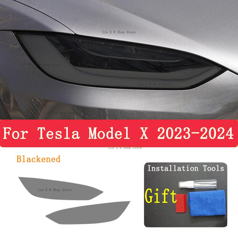 Для TESLA Model X 2024 Автомобильный Внешний Вид Фара Защита от Царапин Передняя Фара Тонировка Защитная Пленка TPU Аксессуары для Ремонта