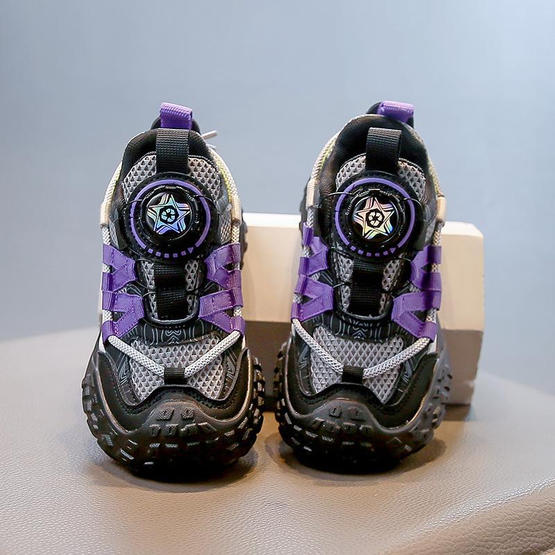 Children's sports shoes girls shoes autumn new girls casual soft-soled dad shoes breathable running buttons