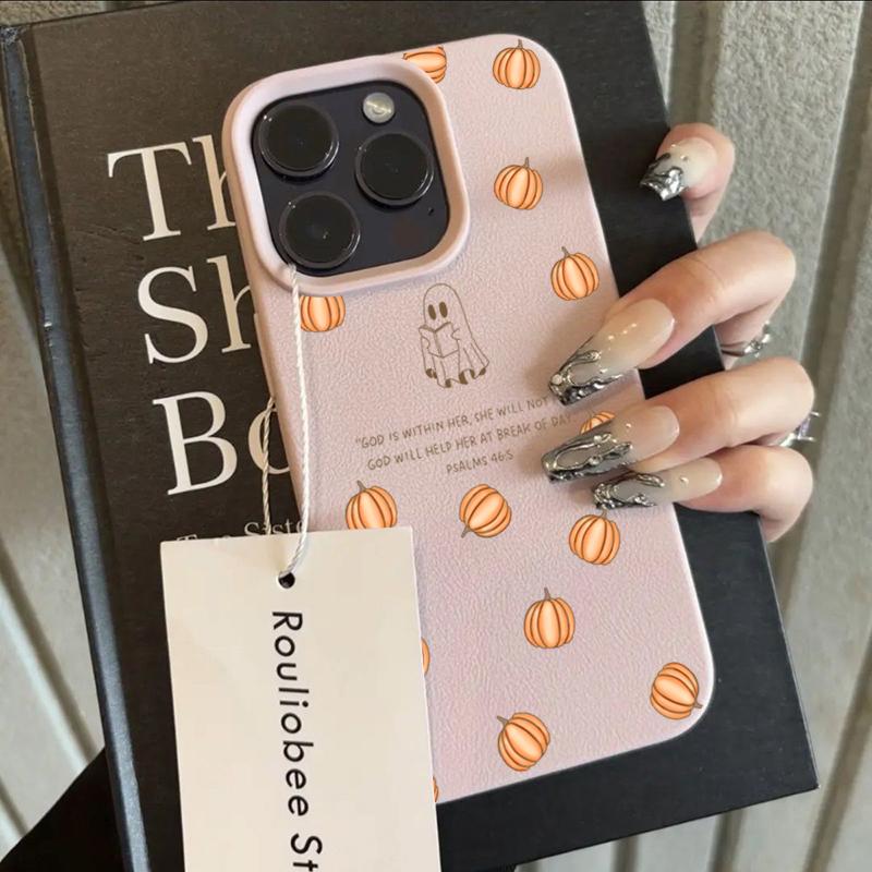 Чехол для телефона с узором «Призрак на Хэллоуин читает книгу» для iPhone 16 Pro Max 15 Plus 14 13 12 11 17 Air XS XR X Обложка из искусственной кожи