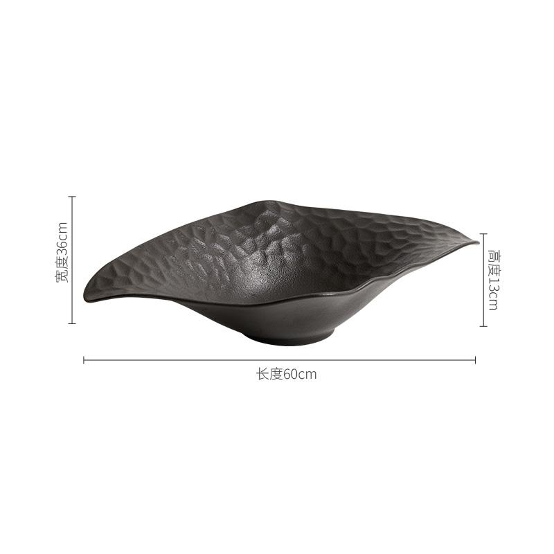 Solid Color Ceramic Sashimi Plate Irregular Salmon Dry Ice Plate Seafood Display Plate Service Dish Molecular Cuisine Tableware