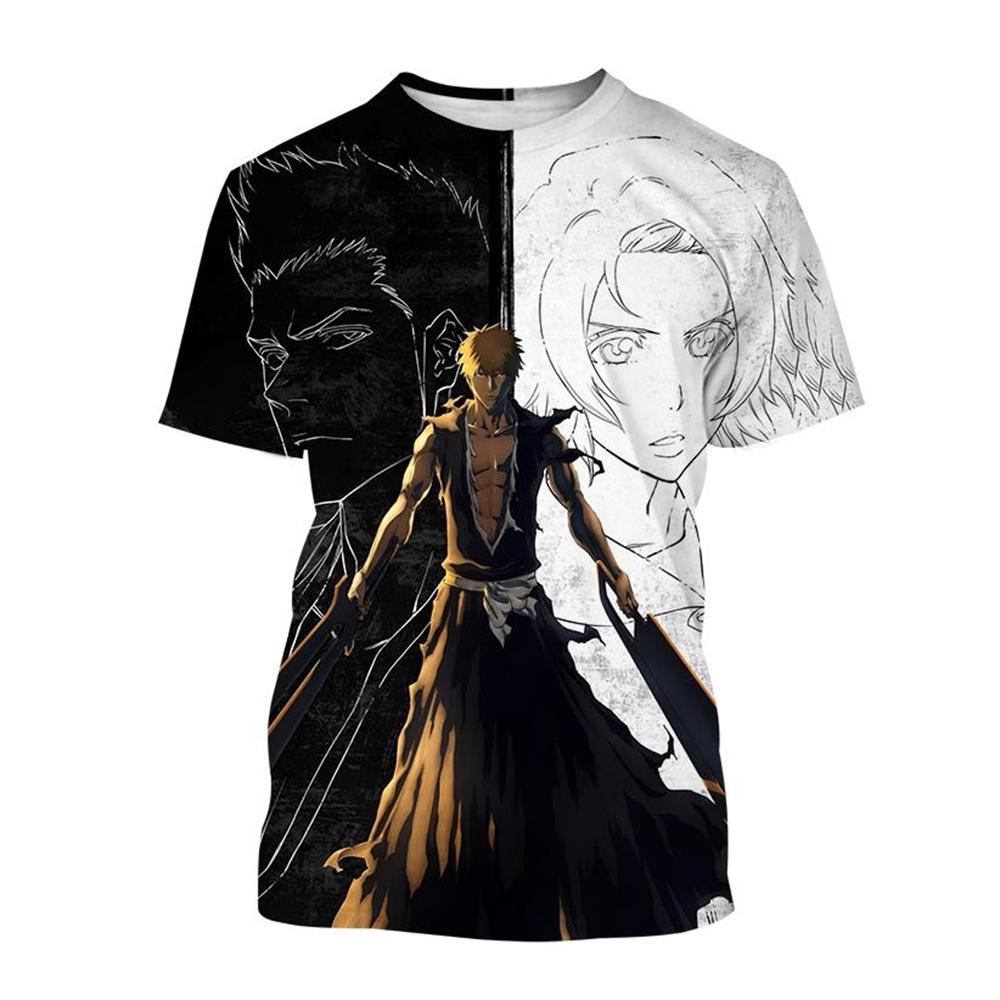 Горячая распродажа, новая футболка с 3D-принтом Куросаки Ичиго, аниме BLEACH, модная круглая горловина с короткими рукавами для мужчин и женщин, повседневные топы для детей