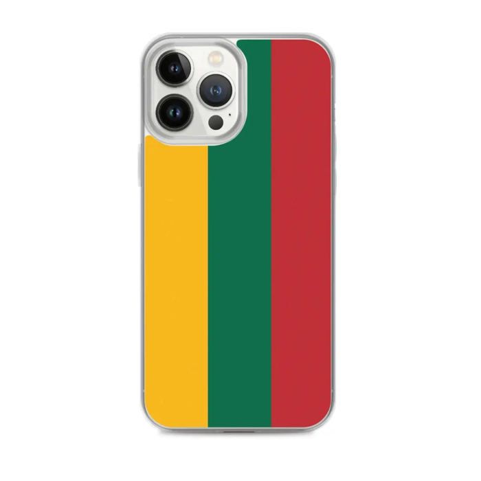 Coque iPhone - iPhone 13 Pro Max - Drapeau Lituanie - Souple - Multicolore - Verticale
