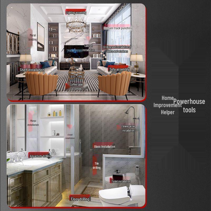 Cordless Lithium Battery Drill Set - Multifunctional Electric Screwdriver and Pistol Drill for Household Use