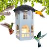 Metal Bird Feeder with Lights Squirrel Resistant Hummingbird Feeder Waterproof Hanging Feeding Station for Home Patio Garden Birds