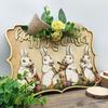 Wooden Door Hanging Three-dimensional Wall Hanging Pendant Easter Decoration Hanging  Bedroom