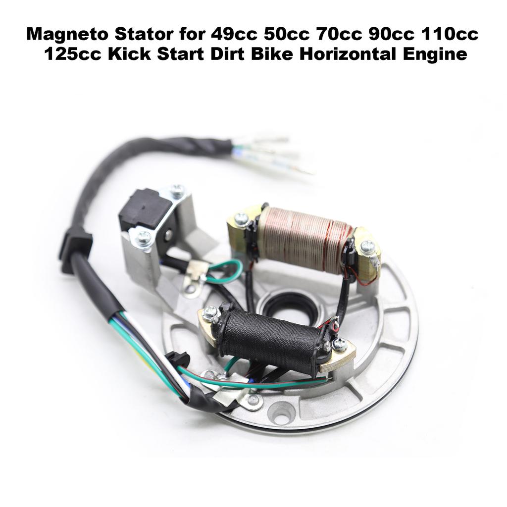 Magneto Stator for 49cc 50cc 70cc 90cc 110cc 125cc Kick Start Dirt Bike Horizontal Engine