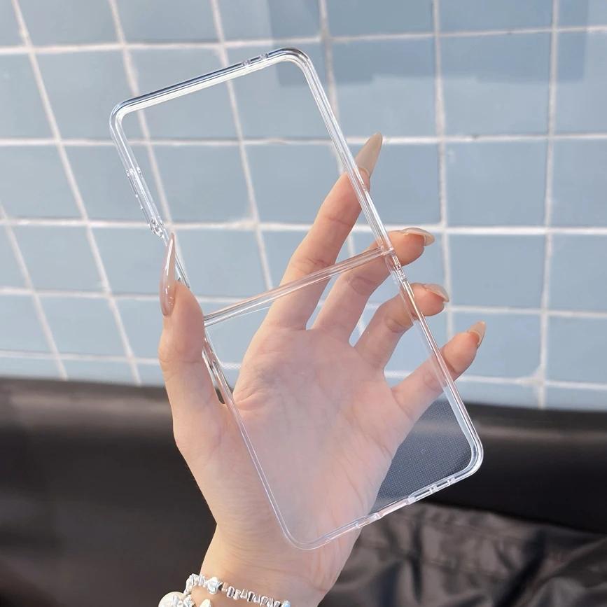 Полупрозрачный Матовый Ультратонкий Чехол для Samsung Galaxy Z Flip 7 6 4 3 flip7 Flip6 Ударопрочный Жесткий ПК Прозрачный Тонкий Чехол