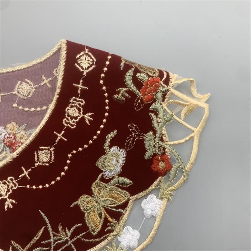 Lace Floral Girls Lapel Decorative Embroidery Collar Flower Ancient Art Traditional Lace Shawl Collar Lapel