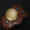 Western Leather Belts For Woman Concho Cowgirl Cowboy Disc Belt For Ladies Wide Boho Country Waist Belts For Dress