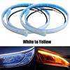 2 шт. ДХО светодиодная лента указатель поворота последовательный желтый яркий гибкий дневной ходовой свет 12 В автомобильная фара автоаксессуары