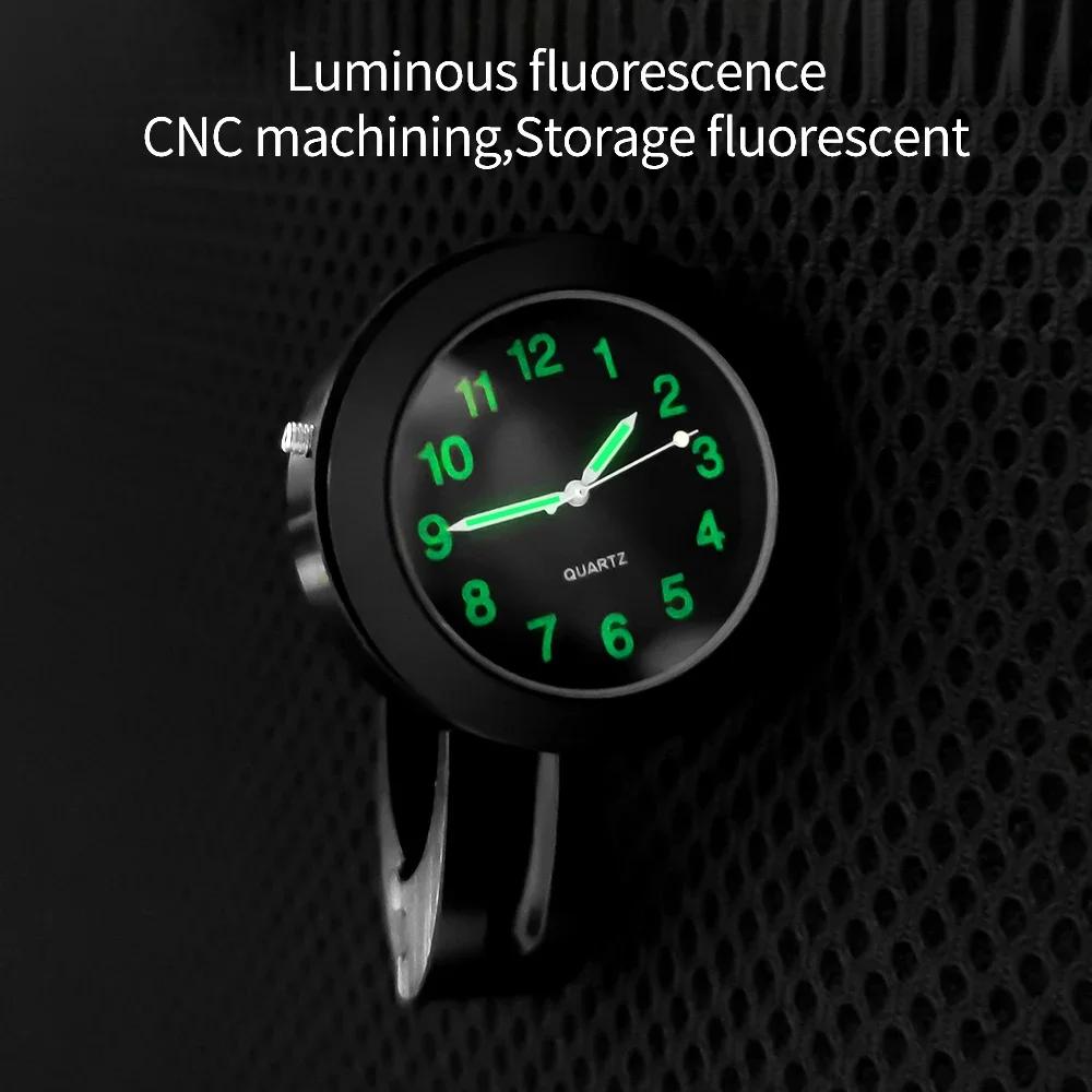 Universal Waterproof Chrome Motorcycle Bike Handlebar Mount Night Vision Buckle Mount Quartz Watch For Motobike Bicycle