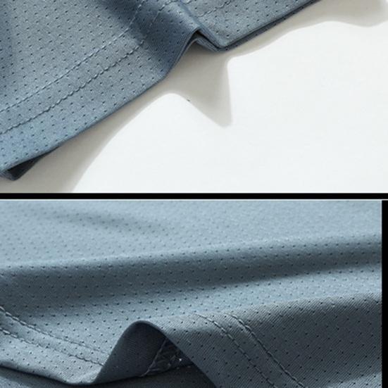 Летний мужской топ из ледяного шелка, быстросохнущий, с короткими рукавами и круглым вырезом, свободный однотонный тонкий дышащий эластичный повседневный пуловер, повседневная спортивная футболка