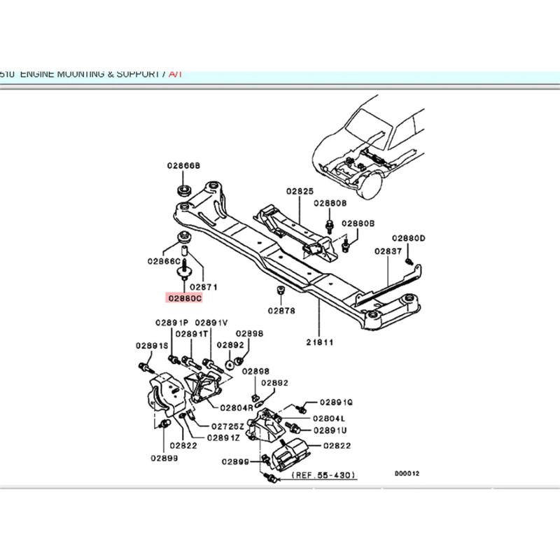 4PCS Front Transmission Crossbeam Fixing Bracket Screws For Pajero Montero V63W V68W V73W V77W V83W V93W V97W V98W MR418596