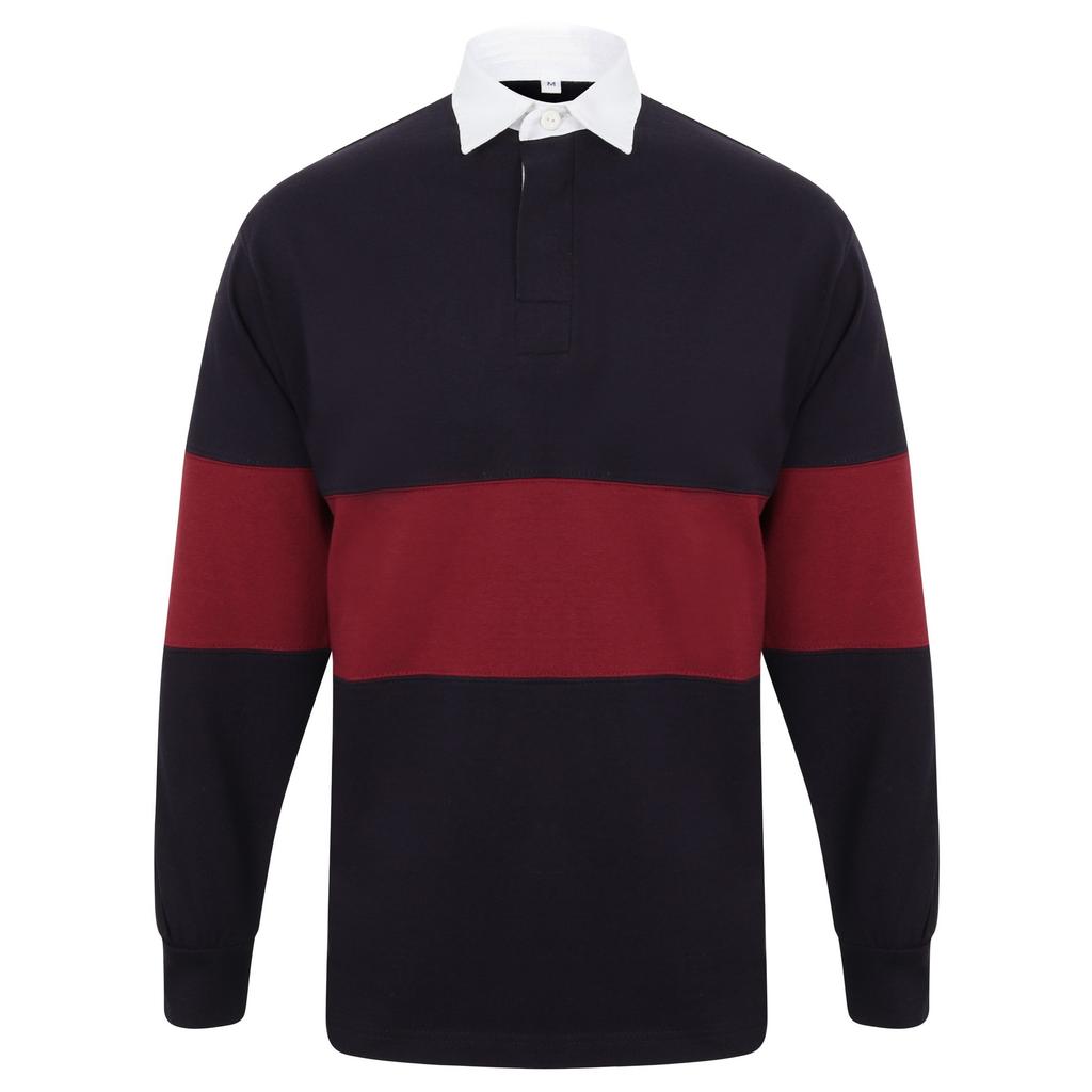 Front Row Adults Unisex Paneled Tag Free Rugby Shirt