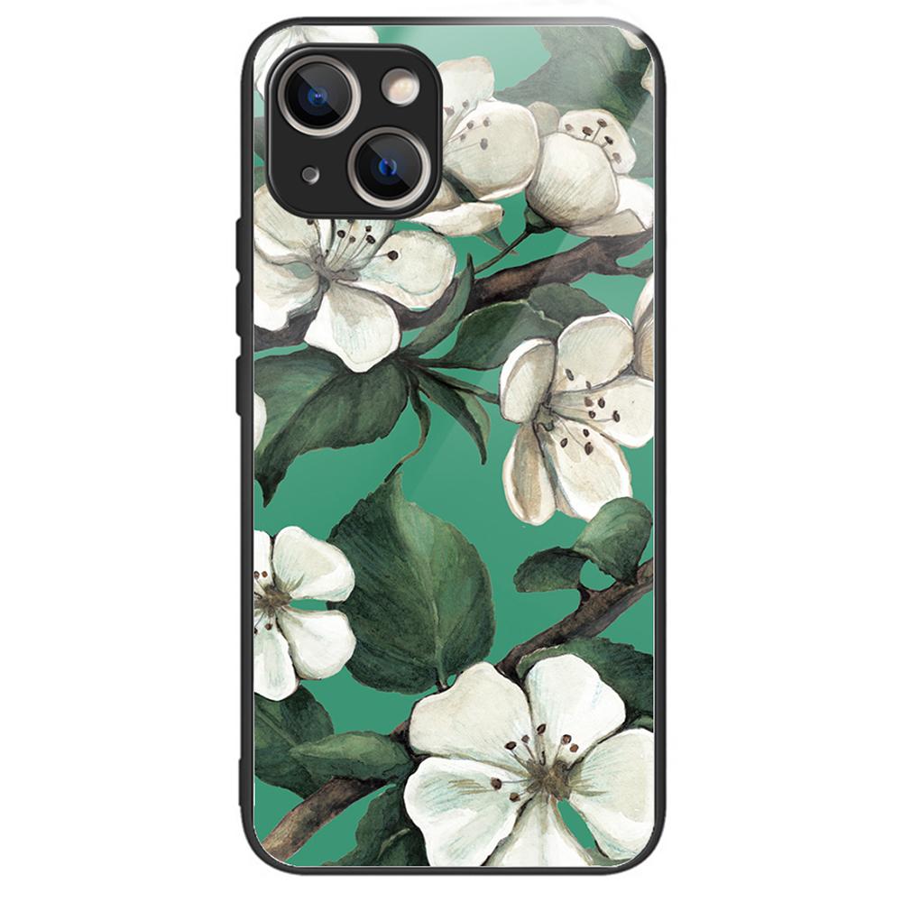 Tempered Glass+TPU Case for iPhone 15 Phone Cover Pattern Printing