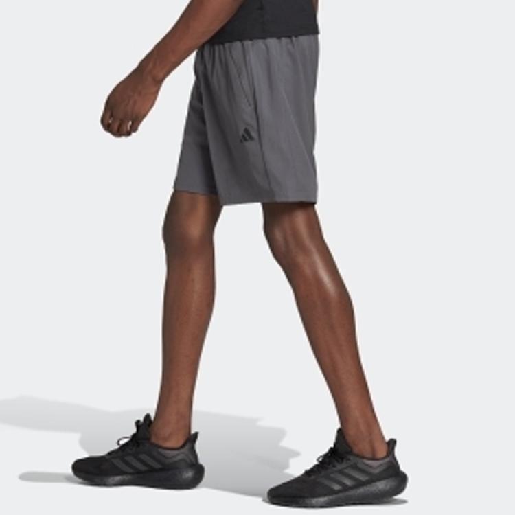 adidas SS23 Однотонные спортивные шорты с принтом логотипа для фитнеса, мужские шорты серого цвета IC6978
