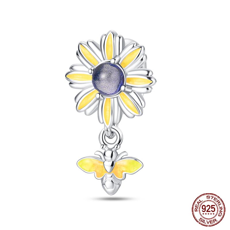 100% Медь Красивые Весенние Цветы Бабочка Светлячок Шармы Бусины Подходят для Оригинальных Браслетов Qikaola DIY Ювелирные Изделия