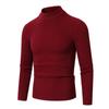 Autumn And Winter Men'S Solid Color Semi-Turtleneck Sweater Men'S European And American Slim-Fitting Striped Pullover Bottoming Knitted Sweater Men'S