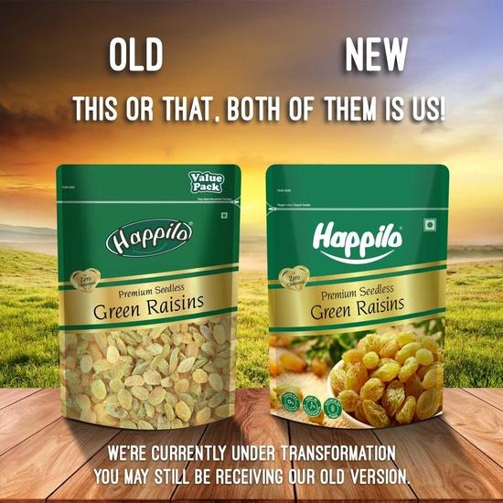 Happilo Premium Seedless Green Raisins 500g Value Pack | Kishmish | Nutritious| Rich in Iron & Vitamin B