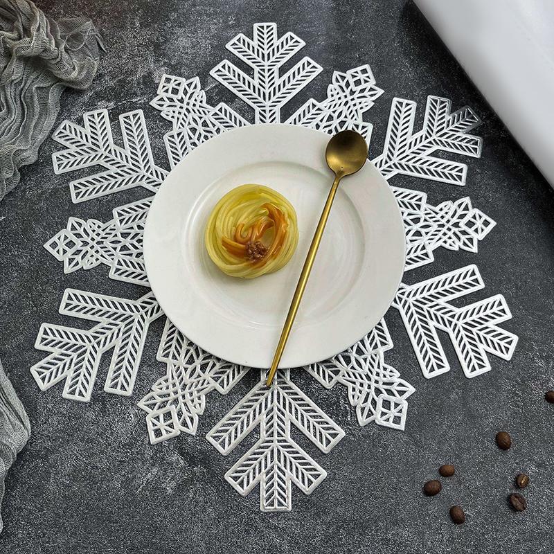 1 шт. Пятноустойчивая ресторанная декорация Снежинка Подставка для еды Домашний декор Украшения для стола Товары для вечеринок Плейсматы Изысканные