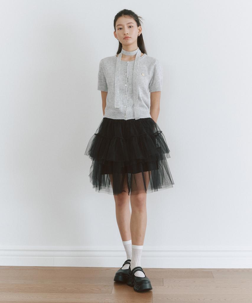 Ceme Cancan Layered Mini Skirt(Bk)