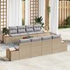 VidaXL Garden Sofa Set 9 Pcs Beige Poly Rattan, Modular Garden Sofa, Sturdy Outdoor Furniture 3356720