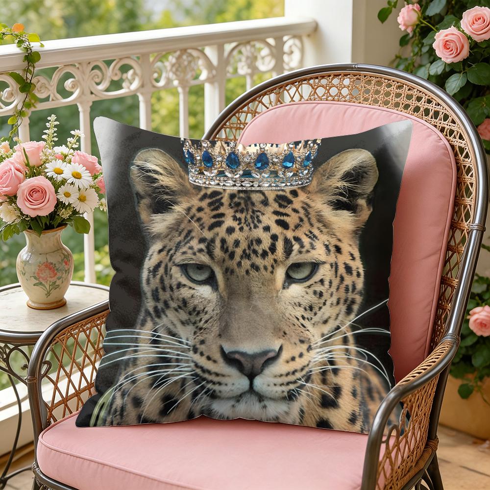 Leopard Fashion Cushion Cover Soft Plush Throw Pillow Cover DoubleSided Decorative Cushion Case Sofa Bedroom Home Decor