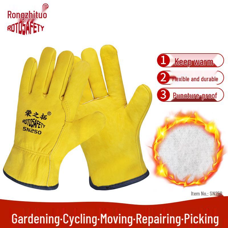 Термостойкие сварочные перчатки из овчины - Подкладка из флиса, Огнеупорные, Износостойкие, Изолирующие