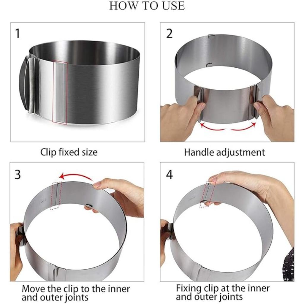 Adjustable Cake Mousse Mould Stainless Steel 6 To12 Inch Cake Mold Ring Baking Décor