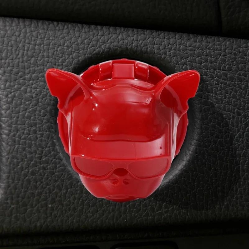 Защитная крышка кнопки запуска одним нажатием 3D Французский бульдог Наклейка на отделку автомобиля Кнопка запуска зажигания двигателя автомобиля Декоративная крышка