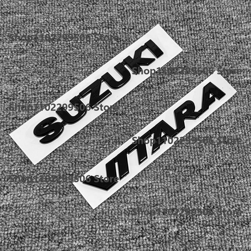 AAGJ1 Для Suzuki Vitara Передняя решетка эмблема Задний значок на багажник Глянцевый черный ABS логотип Наклейка на кузов автомобиля Декаль Аксессуары D1D