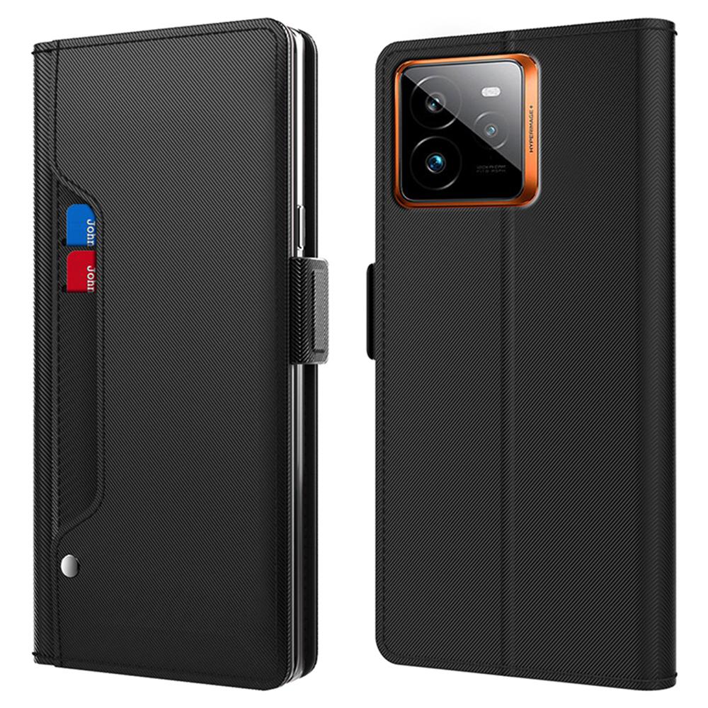 Для Realme GT 7 Pro 5G Чехол-подставка из ПУ кожи Чехол для телефона Держатель для карт Зеркало