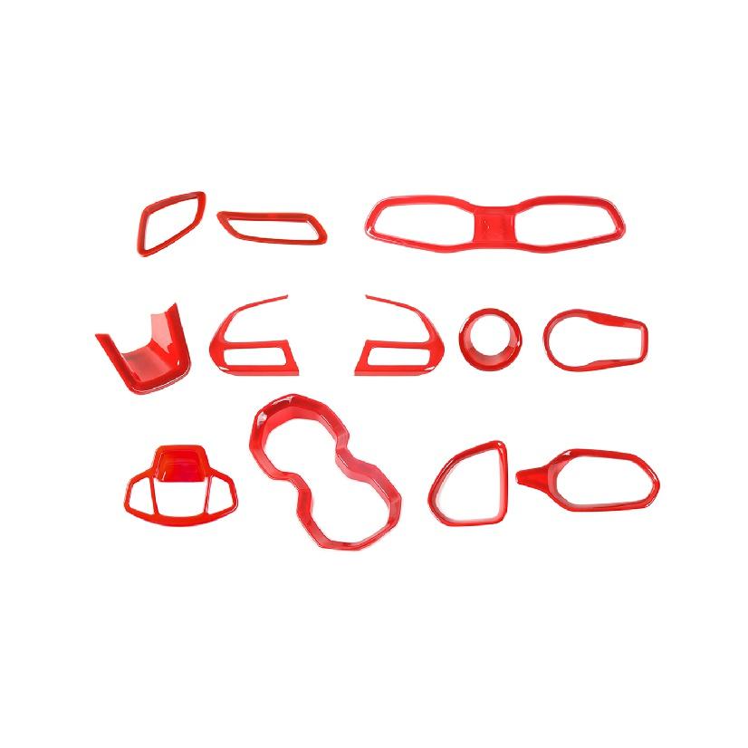 12 шт. ABS красный автомобильный декоративный чехол отделка наклейки аксессуары для Jeep Renegade 2016 2017 2018