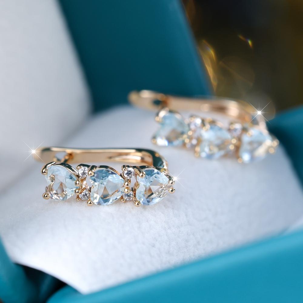 Новая мода шампанское золото мелкая морская орхидея в форме сердца пряжки для ушей с тремя пряжками в форме сердца подходят для подарков влюбленным