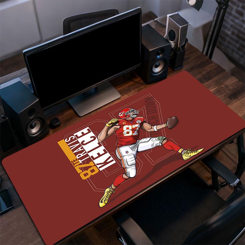 Travis Kelce Mouse Pad, Large Gaming Desk Mat, Non-slip XXL Mousepad for Laptop & Tablet, Mini PC Playmat with Stitched Edges