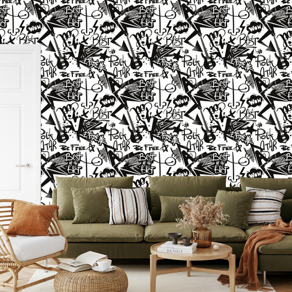 Graffiti wallpaper for living room and bedroom 50x1000