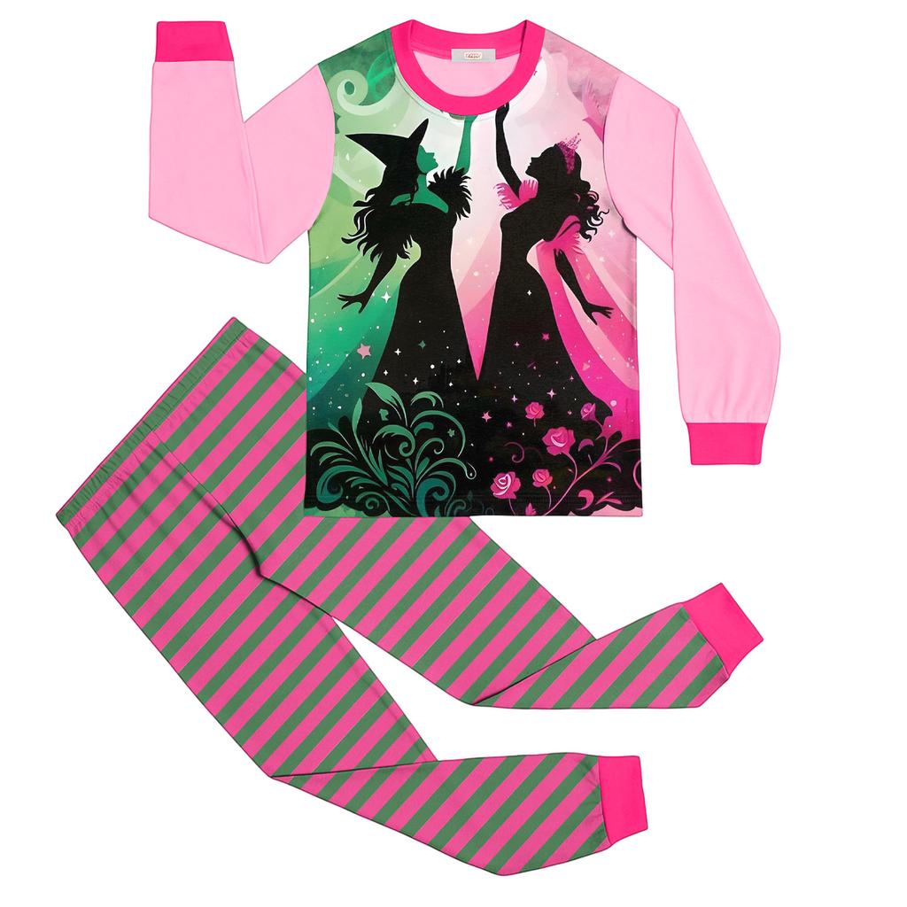 Children's Fashion Suit Skirt Round Neck Long Sleeve Top Pants