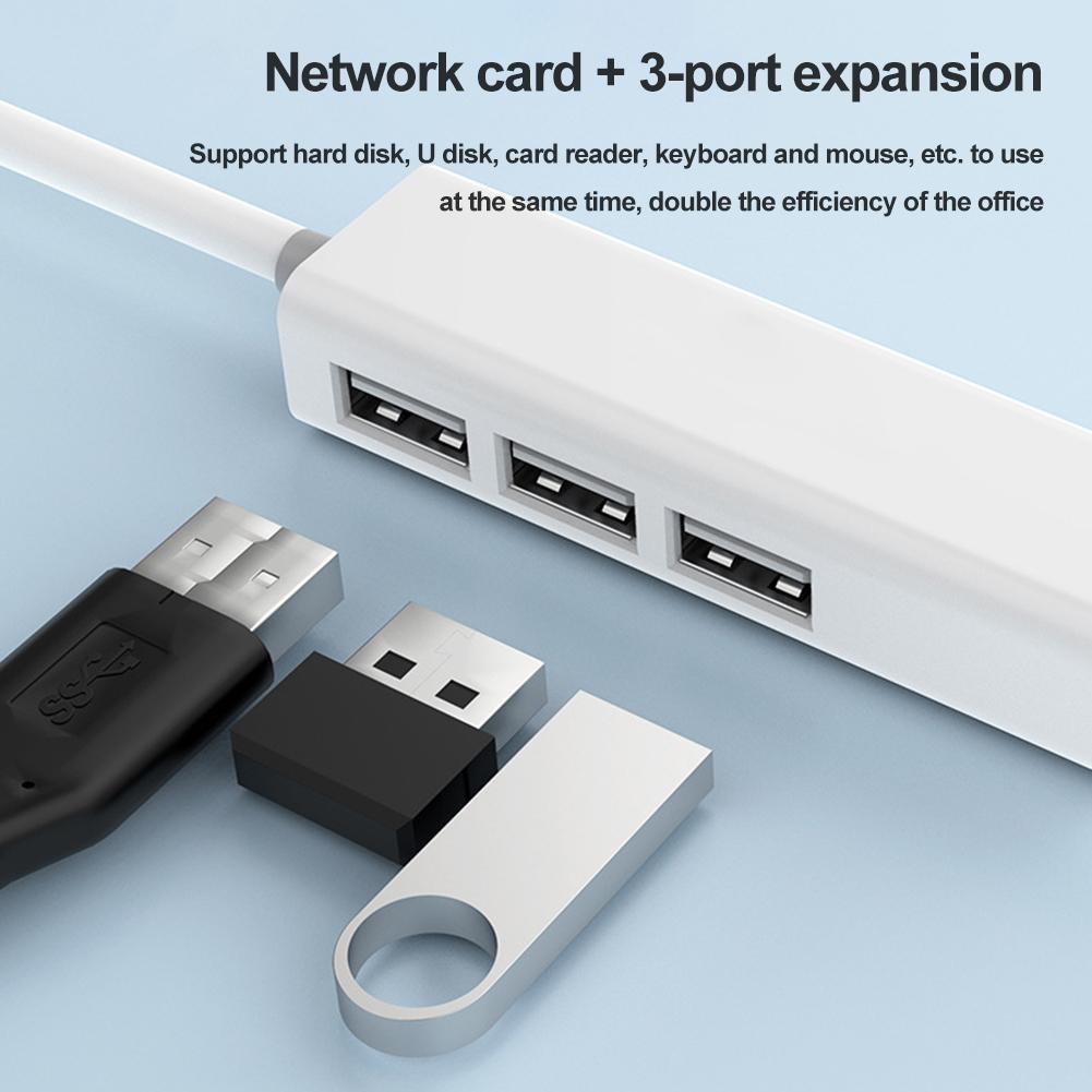 USB Ethernet-адаптер USB Type C к порту Rj45 Lan, гигабитная сетевая карта 100 Мбит/с, док-станция USB 2.0 для ПК, компьютера, ноутбука