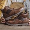 Ботинки для мужчин Кожаные ботинки в ретро-британском стиле Модные высокие мужские ботинки Рабочие ботинки Зимние теплые мужские ботинки