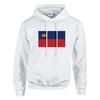 Sweat à capuche - PIXELFORMA - Drapeau du Liechtenstein - Белый - Длинные маншки - Col capuche