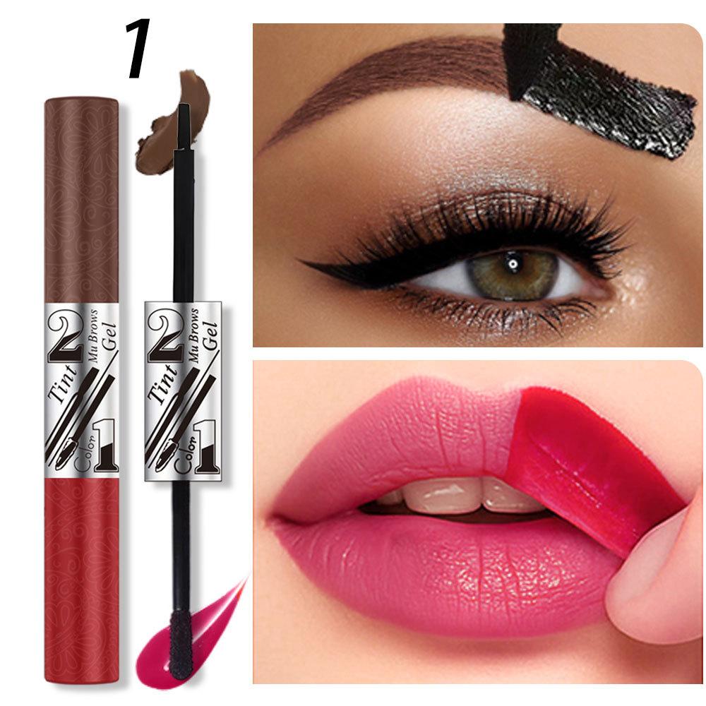 Двусторонний отслаивающийся гель для бровей, тинт для губ, натуральные дикие брови, стойкий оттеночный цвет, 3D-эффект
