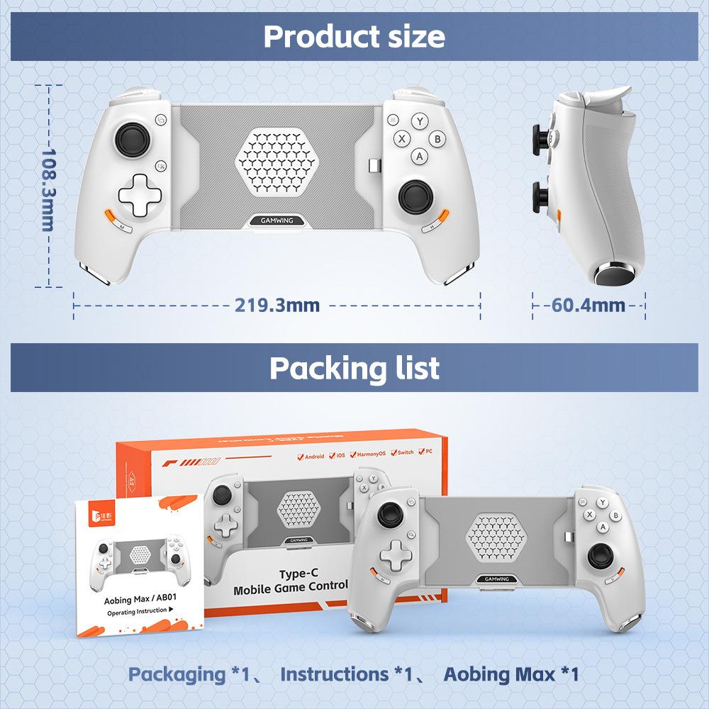 Мобильный игровой контроллер Геймпад Джойстик Type-C Проводной и BT Совместимый с Android, IOS для серии IPhone15