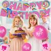 38pcs Barbie Birthday Party Supplies Includes Balloons, Banner, Cake Toppers