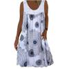 GMXIA Женские модные летние весенние повседневные платья без рукавов с U-образным вырезом и принтом
