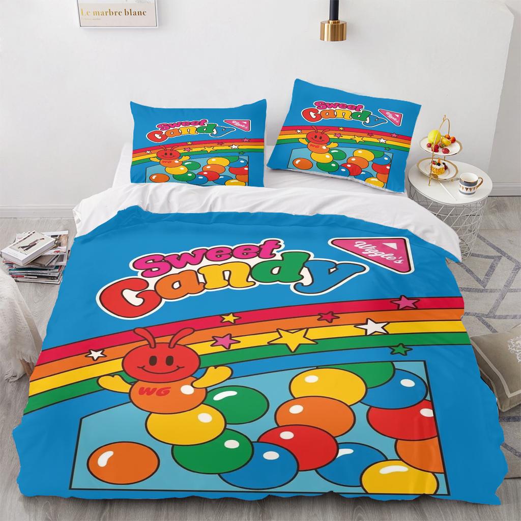 Набор постельного белья Wiggle Wiggle Пододеяльник Одеяло Детский 3D Комплект постельного белья 3 предмета 1 пододеяльник Размер King Size