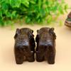 1/2 PCS Carved Home Decor Fairy Garden Animal Figurines Miniature Craft Elephant Statue Natural Wood