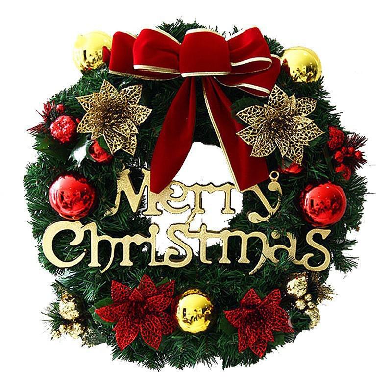 30CM Christmas Wreath for Shopping Malls, Hotels, and Supermarkets - Door Hanging Vine Circle Decoration