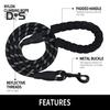 Strong Dog Leash with Soft Padded Handle Reflective Nylon Pet Traction Rope 360-Degree Rotating Leash for Small To Medium Dogs